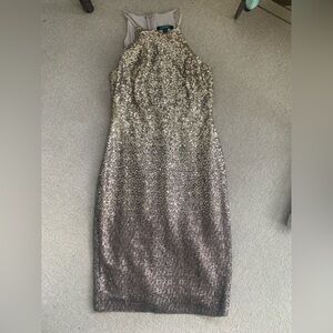 Ralph Lauren Gold and Bronze Sequin Midi Dress 4